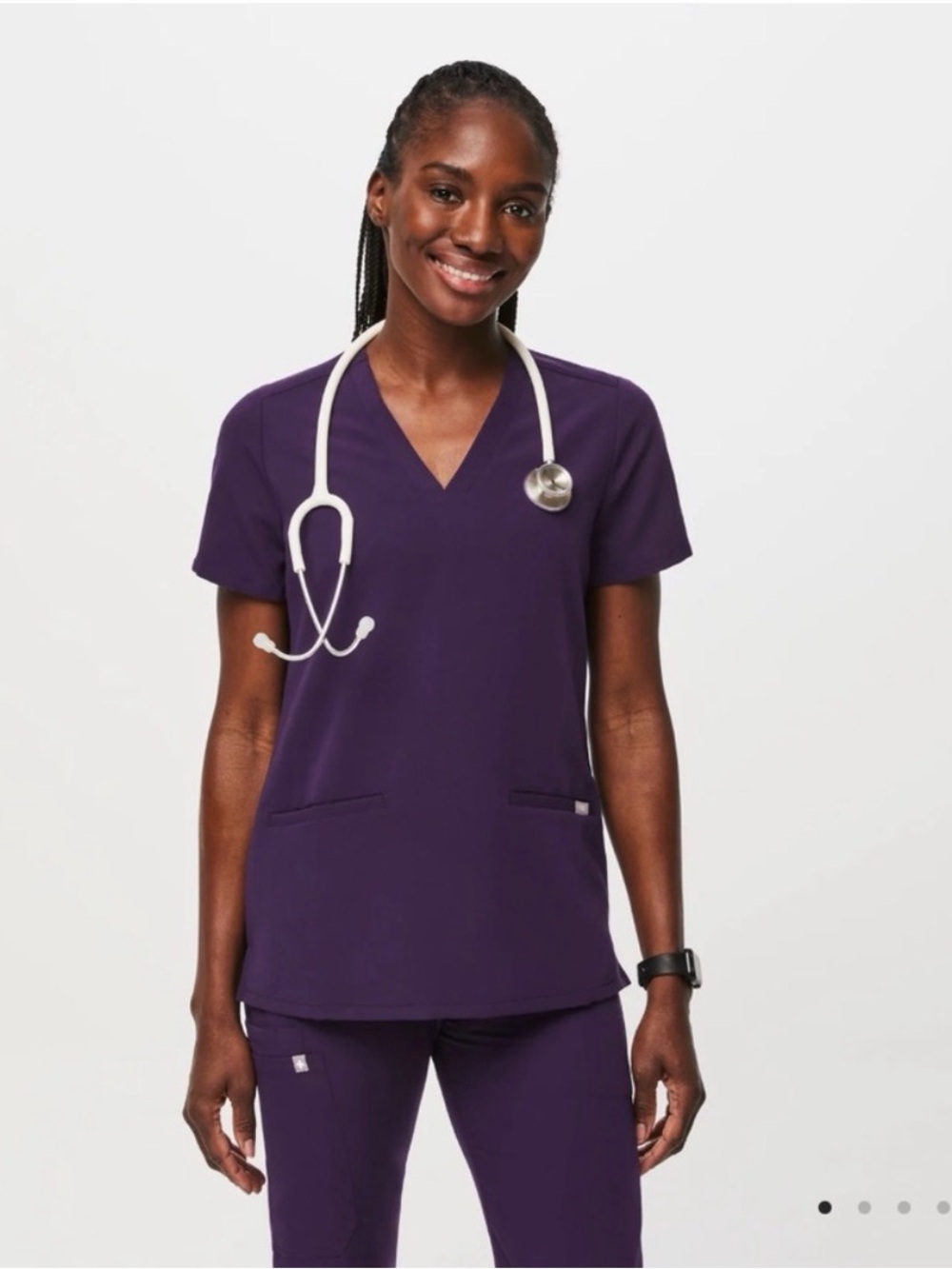 Figs Women's Purple Plum Scrubs Set - 3XL Casma Top - 2XL Zamora Pants